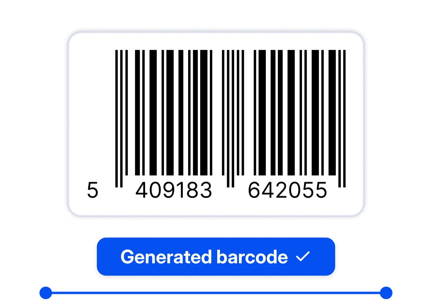 An EAN-13 number turned into a barcode in CoLabel, “Generated barcode” confirmed