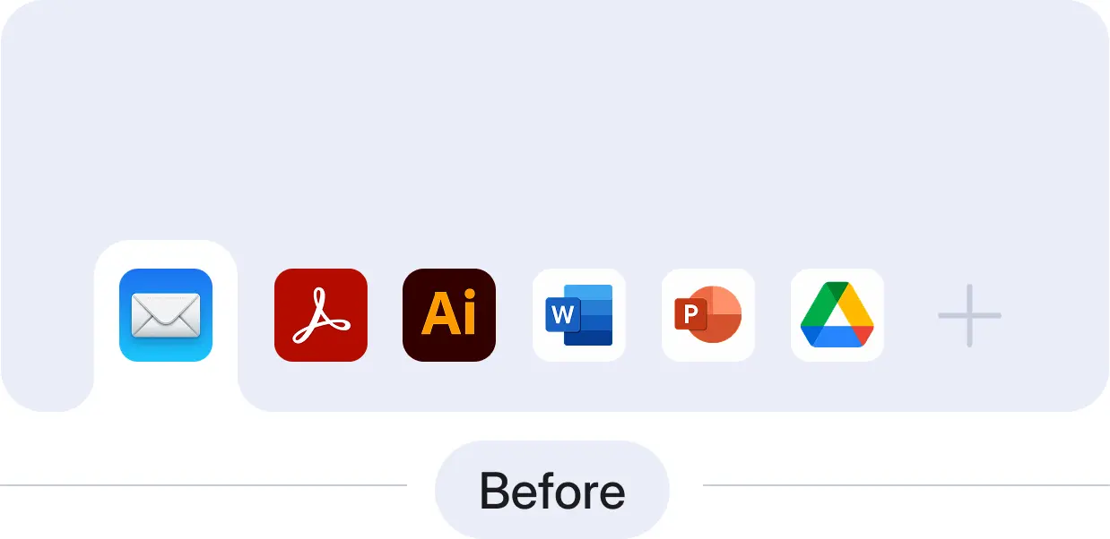 Before CoLabel — scattered files across multiple apps