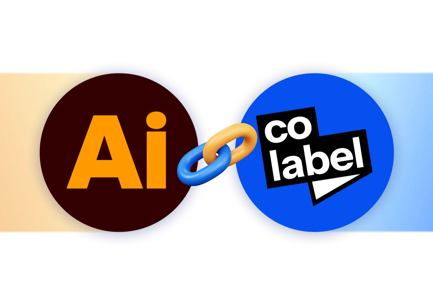 The Adobe Illustrator logo linked to the CoLabel logo